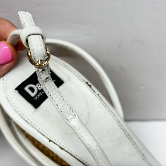 Authentic Dolce & Gabbana Strappy Wedge Sandals Heels Platform Shoes Sz 37 D & G - Picture 14 of 16